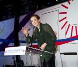 Nathalie Kosciusko-Morizet dévoile le nouveau design de TGV qui fête ses 30 ans cette année, Gare de Lyon, le 24/09/2011