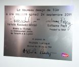 Nouveau design de TGV qui fête ses 30 ans cette année, Gare de Lyon, le 24/09/2011