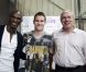 Zoumana Camara, Kevin Gameiro et Luis Fernadez le 26 septembre pour l'inauguration du Five de Bezons