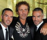 Dean et Dan Caren entourés de Renzo Rosso à la soirée Dsquared le 2 octobre 2011 à Paris