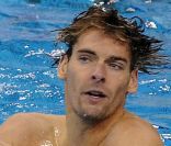 Camille Lacourt dans l'eau lors des championnats du monde de natation de Shanghai en juillet 2011
