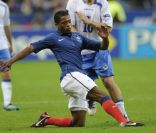 Patrice Evra lors du match nul entre la France et la Bosnie le 11 octobre 2011 au Stade de France à Saint-Denis