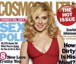 La pulpeuse Scarlett Johansson, en couverture du Cosmopolitan d\'août 2008.<br />