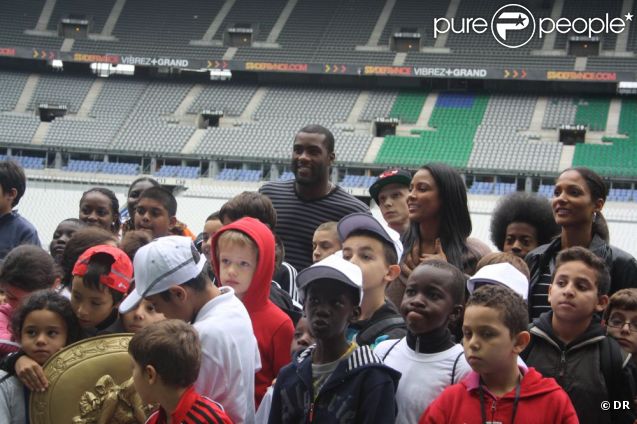 Teddy Riner, Christine Kelly, Christine Arron le 12 octobre 2011 au Stade de France dans le cadre de la journée Le Sport pour Tous organisé par la Fonsation K d'urgence
