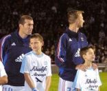 Zinedine Zidane, Tony Vairelles, Fabien barthez, Laurent Blanc et Christophe Dugarry le 4 novembre 2002 à Nîmes