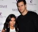 Kim Kardashian et Kris Humphries lors de l'anniversaire de Kim au Marquee à Las Vegas en octobre 2011 
