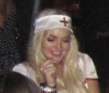 Lindsay Lohan fête Halloween au Forever Cemetary, à Los Angeles, le 31 octobre 2011.