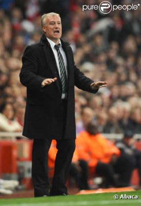Didier Deschamps lors du match de Champions League entre l'Olympique de Marseille et Arsenal (0-0) le 1er novembre 2011 à Londres