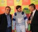 Bernard Hinault et Bernard Thévenet lors de la soirée de la 20e Coupe de France de Cyclisme à l'hippodrome de Paris-Vincennes le 4 novembre 2011.