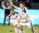 Robbie Kean et London Donovan lors de la finale de conférence de la MLS remportée par les Los Angeles Galaxy face au Real Salt Lake City (3-1) au Home Depot Center de Carson City.