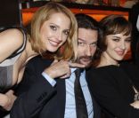 Frédéric Beigbeder, Frédérique Bel et Louise Bourgoin lors de la soirée des 135 ans de la maison Lancel à Paris le 24 novembre 2011