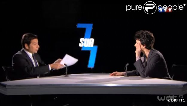 Laurent Gerra et Virginie Lemoine, dans la peau de DSK et Anne Sinclair, dans l'émission Laurent Gerra ne s'interdit rien, diffusée le samedi 10 décembre 2011 sur TF1.