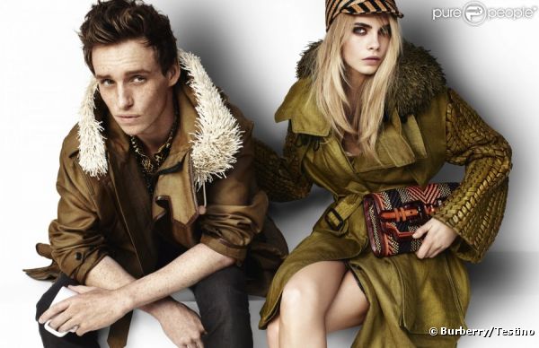 Cara Delevingne et Eddie Redmayne pour la campagne Burberry printemps/été 2012 