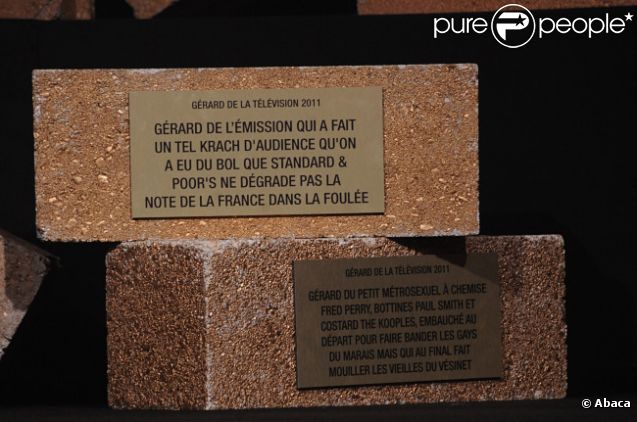Les parpaings des Gérard 2011, à Paris, le 20 décembre 2011
