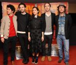 Clément Sibony, Nicolas Maury, Amira Casar, director Mikael Buch et Charlie Dupont lors de l'avant-première du film Let My People Go ! à Paris le 22 décembre 2011