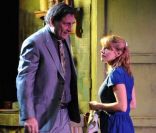 Serge  Riaboukine et Emma De Caunes sur les planches du Théâtre Marigny, le 10 janvier 2012. 