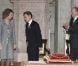 Le président de la République française Nicolas Sarkozy a été décoré de l'ordre de la Toison d'Or par le roi Juan Carlos Ier d'Espagne, lundi 16 janvier 2011, à Madrid. La reine Sofia, le prince Felipe et la princesse Letizia assistaient à la cérémonie.