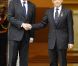 Rencontre entre Nicolas Sarkozy et Mariano Rajoy, chef du nouveau gouvernement espagnol en fonction depuis le 21 décembre 2011, à Madrid, le 16 janvier 2012.