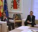 Rencontre entre Nicolas Sarkozy et Mariano Rajoy, chef du nouveau gouvernement espagnol en fonction depuis le 21 décembre 2011, à Madrid, le 16 janvier 2012.