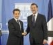 Rencontre entre Nicolas Sarkozy et Mariano Rajoy, chef du nouveau gouvernement espagnol en fonction depuis le 21 décembre 2011, à Madrid, le 16 janvier 2012.