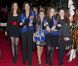 Pauline Ducruet, sa mère la princesse Stéphanie de Monaco, Camille Gottlieb et la fille de la princesse Caroline de Hanovre Alexandra lors du 36e Festival International du cirque de Monte-Carlo à Monaco le 20 janvier 2012