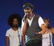 Yannick Noah chante lors du rassemblement de François Hollande au Bourget, le 22 janvier 2012.