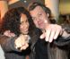 Sonia Rolland et Eric Viellard lors de la projection privée du téléfilm Toussaint Louverture, à Paris, le 18 janvier 2012