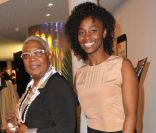 Firmine Richard et Aïssa Maïga lors de la projection privée du téléfilm Toussaint Louverture, à Paris, le 18 janvier 2012