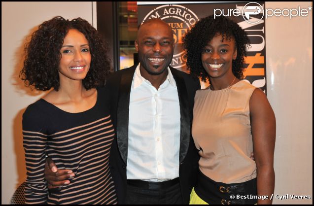 Sonia Rolland, Jimmy Jean-Louis et Aïssa Maïga lors de la projection privée du téléfilm Toussaint Louverture, à Paris, le 18 janvier 2012
