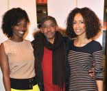 Aïssa Maïga, Sonia Rolland et le réalisateur Philippe Niang lors de la projection privée du téléfilm Toussaint Louverture, à Paris, le 18 janvier 2012