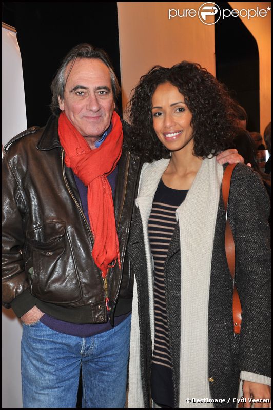 Philippe Lavil et Sonia Rolland lors de la projection privée du téléfilm Toussaint Louverture, à Paris, le 18 janvier 2012