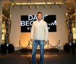 David Beckham à Londres pour le lancement de sa ligne Bodywear pour H&M, le 1er février 2012.