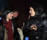 Alizée et Stéphanie de Monaco le 11 février 2012 au chapiteau de Fontvieille de Monaco pour l'événement Le Show Beach Soccer le Tournoi des célébrités