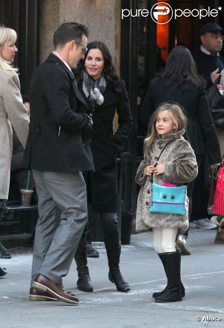 David Arquette, Courteney Cox et leur petite Coco ont déjeuné au  Balthazar  à SoHo à New York le 13 février 2012 