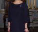 La princesse Victoria de Suède, enceinte de huit mois, prenait part le 21 février 2012 à un déjeuner en l'honneur de la présidente sortante de la Finlande, Tarja Halonen, au palais royal, à Stockholm.