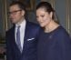 Accompagnée par son mari le prince Daniel, la princesse Victoria de Suède, enceinte de huit mois, prenait part le 21 février 2012 à un déjeuner en l'honneur de la présidente sortante de la Finlande, Tarja Halonen, au palais royal, à Stockholm.