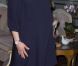 La princesse Victoria de Suède, enceinte de huit mois, prenait part le 21 février 2012 à un déjeuner en l'honneur de la présidente sortante de la Finlande, Tarja Halonen, au palais royal, à Stockholm.