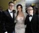 Stefano Gabbana, Monica Bellucci et Domenico Dolce lors de l'after-party Dolce &amp; Gabbana à Milan, le 26 février 2012.