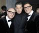 Domenico Dolce, Stefano Tonchi et Stefano Gabbana très élégants lors de l'after-party Dolce &amp; Gabbana à Milan, le 26 février 2012.