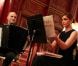 Accompagnée par l'accordéoniste Lionel Suarez, Clotilde Courau lit des lettres d'amour à l'InterContinental Paris Le Grand, le 13 mars 2012.