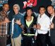 Sofiane, Geoffrey, Bruno, Mohamed et Anthony lors du photocall des Anges de la télé-réalité 4 : Club Hawaï chez NRJ le 30 mars 2012 à Paris