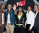 Sofiane, Geoffrey, Bruno, Mohamed et Anthony lors du photocall des Anges de la télé-réalité 4 : Club Hawaï chez NRJ le 30 mars 2012 à Paris