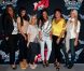 Aurélie, Nabila, Myriam, Julia, Catherine et Amélie lors du photocall des Anges de la télé-réalité 4 : Club Hawaï chez NRJ le 30 mars 2012 à Paris