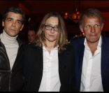 Xavier de Moulin, Virginie Despentes et Patrick Poivre d\'Arvor lors de la soirée de la Closerie des Lilas à l\'occasion de la remise du prix littéraire du même nom le 3 avril 2012 à Paris