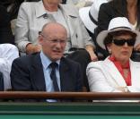 Bernard Laporte et Roselyne Bachelot lors de la finale Federer-Nadal