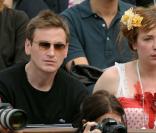 Benoît Magimel et Julie Depardieu lors de la finale Federer-Nadal