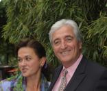 Jean-Loup Dabadie et sa femme lors de la finale Federer-Nadal