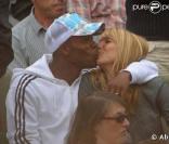 Sylvain Wiltord et sa compagne à Roland Garros