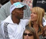 Sylvain Wiltord et sa compagne à Roland Garros