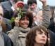 Sonia Rolland place de la Bastille pour la victoire de François Hollande, le 6 mai 2012.